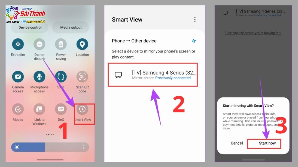 Cách chiếu màn hình điện thoại Samsung lên tivi