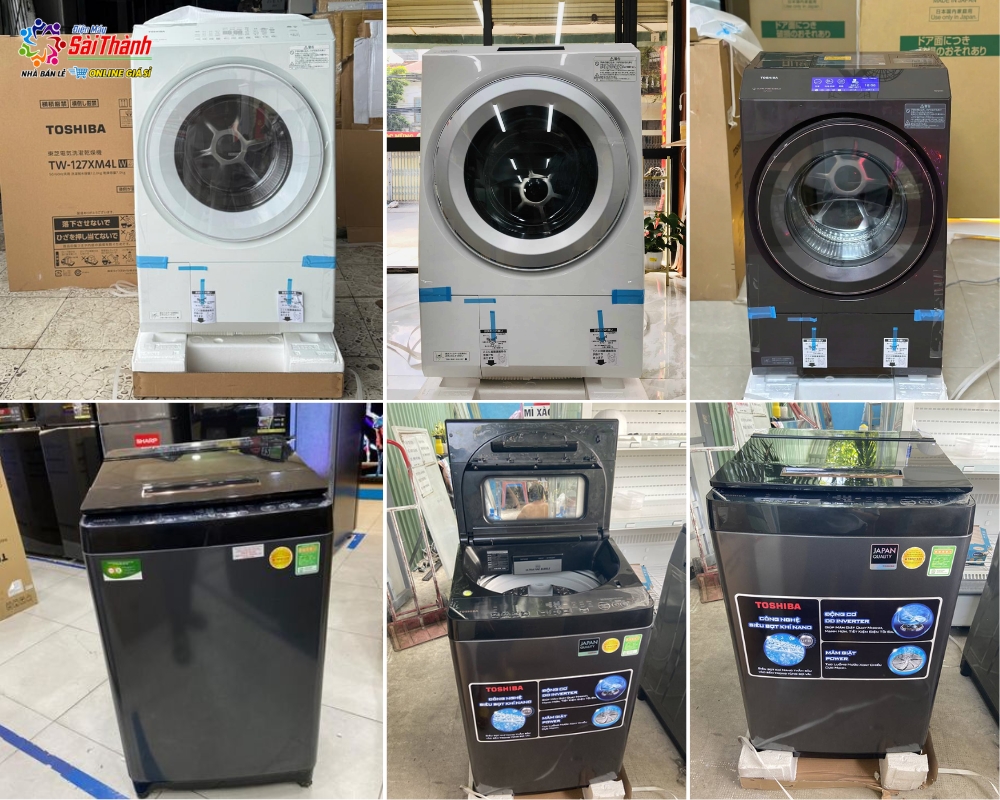Các mẫu máy giặt Toshiba có thiết kế tối giản, hiện đại