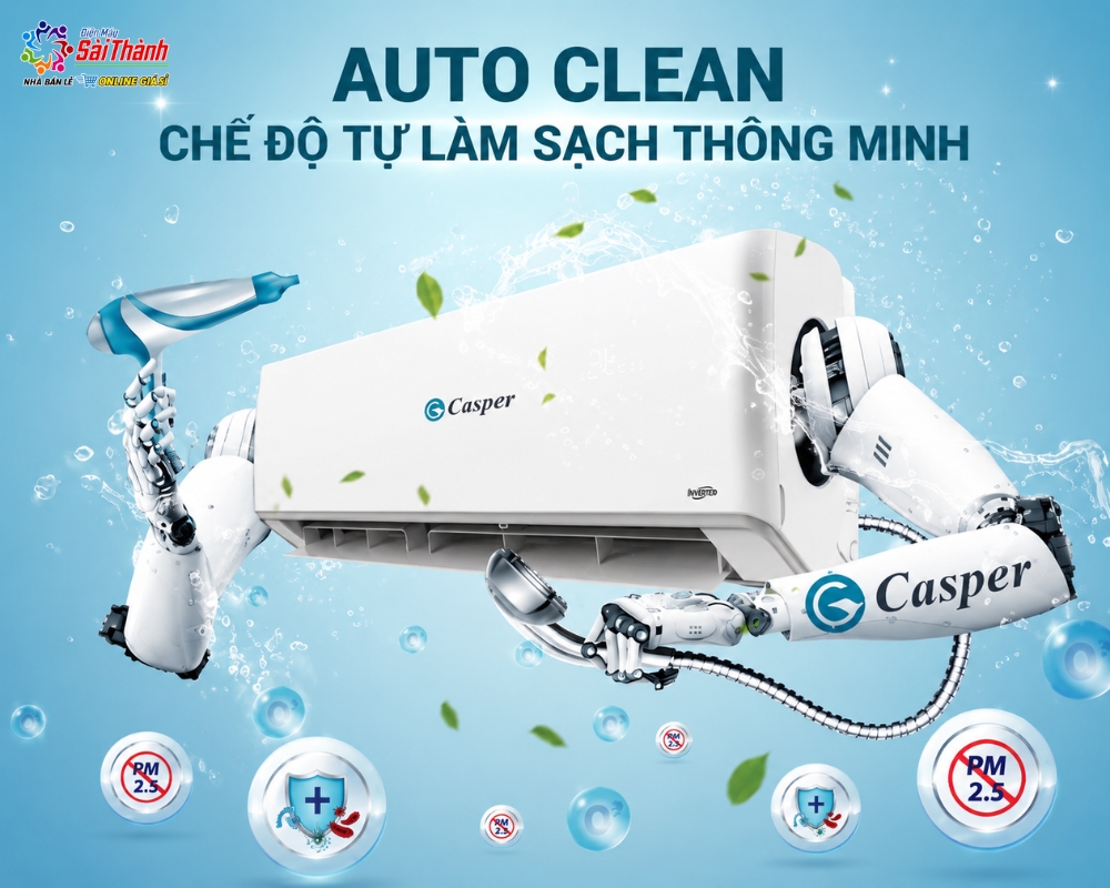 Điều hòa Casper có tích hợp tính năng tự làm sạch iClean