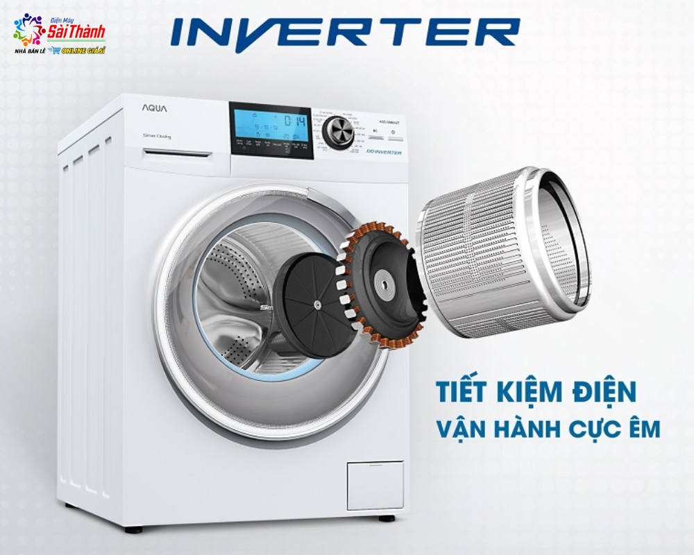 Công nghệ Inverter giúp máy giặt tiết kiệm điện, vận hành êm ái