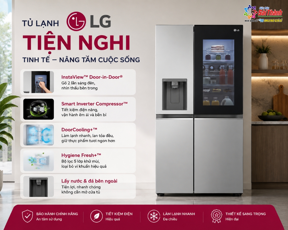 Tủ lạnh LG tiện nghi, tinh tế