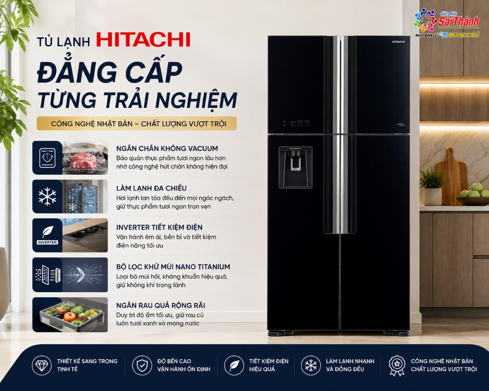 Tủ lạnh Hitachi có tích hợp nhiều công nghệ tiên tiến