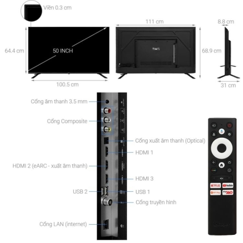 Google Tivi Casper 4K 50 Inch D50UGC620