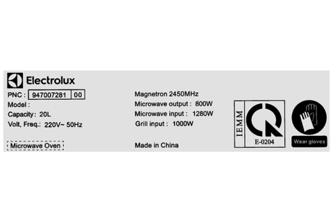Lò vi sóng có nướng Electrolux EMG23K22B 23 lít