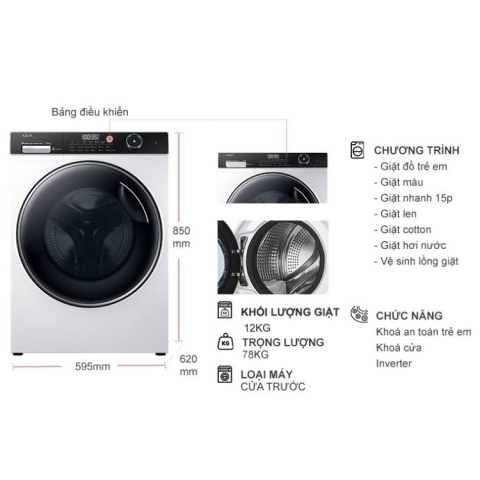 Máy giặt Aqua Inverter 12.0Kg AW12-BP4959U1K(W)