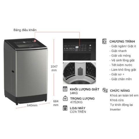 Máy giặt Hitachi Inverter 14.0kg SF-140TCV SL