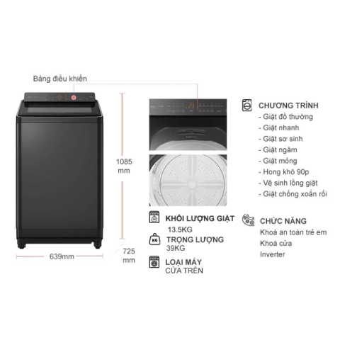 Máy giặt Panasonic Inverter 13.5kg NA-FD135X3BV