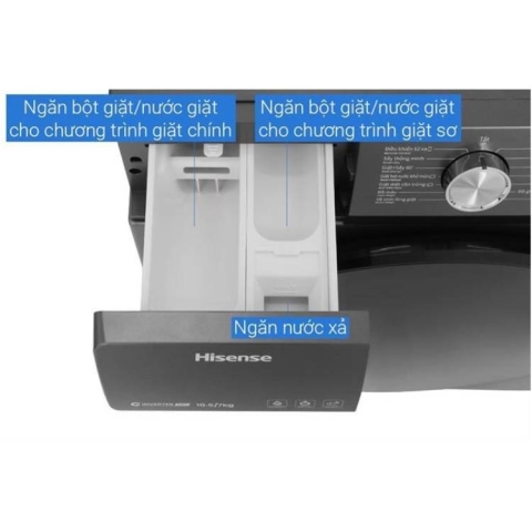 Máy giặt sấy Hisense Inverter giặt 10.5 kg – sấy 7 kg WDQA1043BT