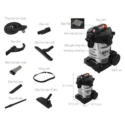 Máy hút bụi công nghiệp Hitachi CV-975PW