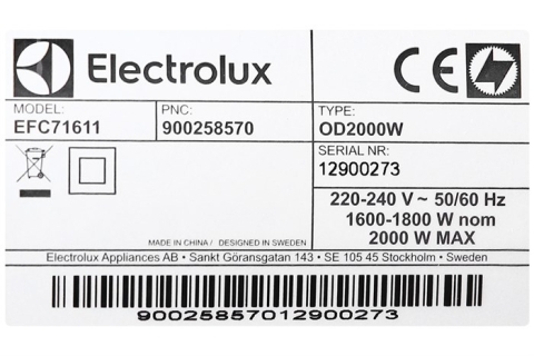 Máy hút bụi dạng hộp Electrolux EFC71611