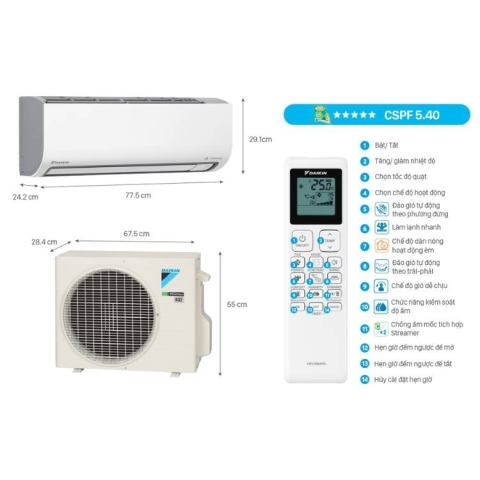 Máy Lạnh Daikin Inverter 1.5hp FTKF35ZVMV