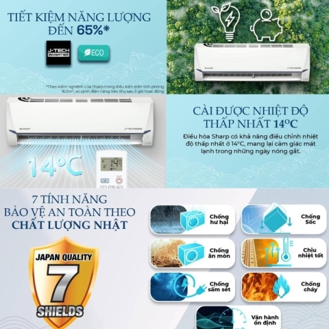 Máy lạnh Sharp Inverter 2.0hp AH-X18CEWA