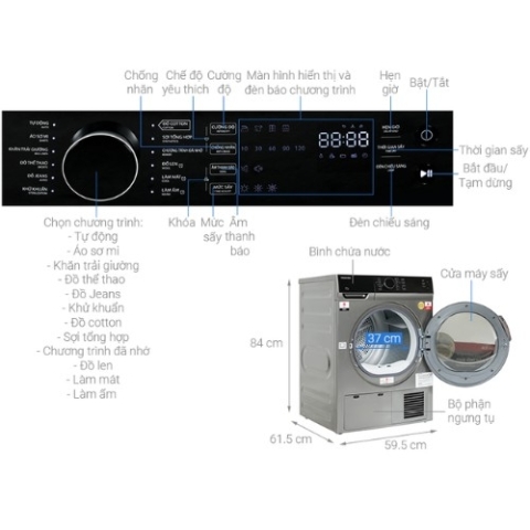 Máy sấy ngưng tụ Toshiba 8.0Kg TD-K90MEV(SK)