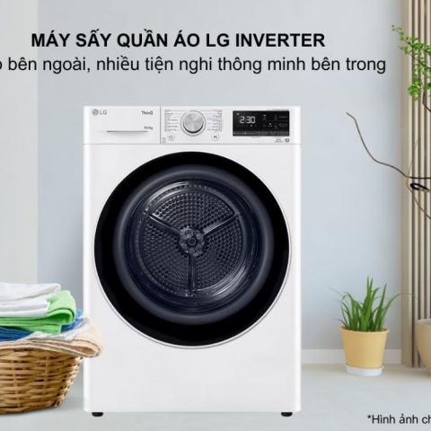 Máy sấy quần áo bơm nhiệt LG Inverter 10.5Kg DVHP50W