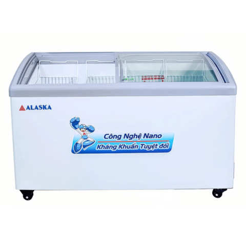 Tủ đông Alaska kính cong 300 lít KC-210 dàn nhôm