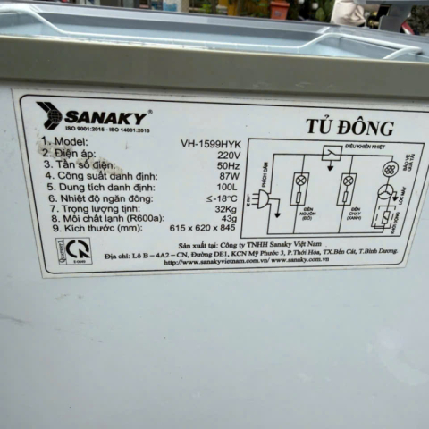 Tủ đông Sanaky 100 lít 