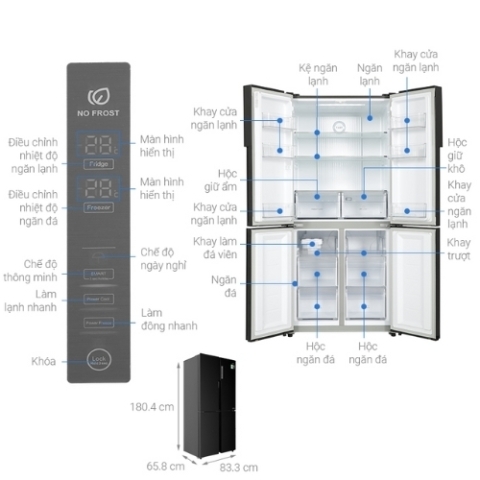 Tủ lạnh Aqua Inverter 456 lít AQR-M525XA(FB)