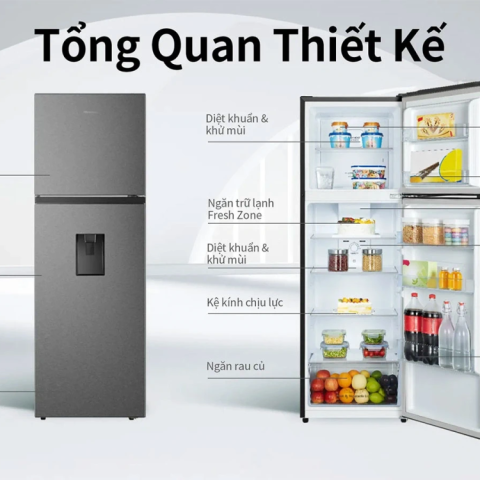  Tủ lạnh Hisense Inverter 249 lít RT328N4EBND