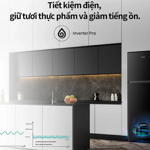  Tủ lạnh Hisense Inverter mặt kính 324 lít RT469N4EBU (Đen) / ND (Xám Đen)