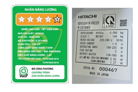 Tủ lạnh Hitachi Inverter 735 lít Multi Door R-ZX740KV X