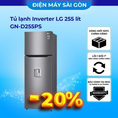 Tủ lạnh Inverter LG ngăn đá trên 255 lít GN-D255PS