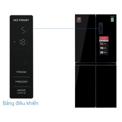 Tủ lạnh Inverter Sharp 362 Lít SJ-FX420VG-BK