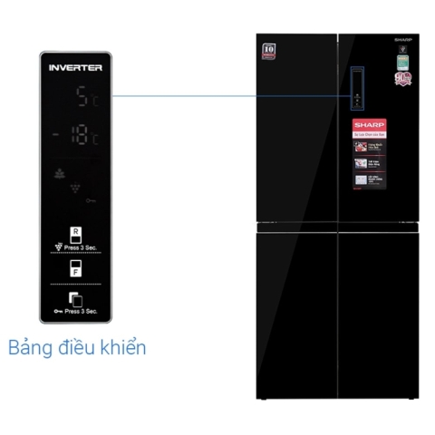 Tủ lạnh Inverter Sharp 401 lít SJ-FXP480VG-BK