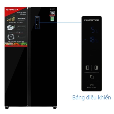 Tủ lạnh Sharp Inverter 442 lít SJ-SBX440VG-BK