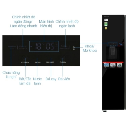 Tủ lạnh Toshiba Inverter 568 lít GR-RS755WIA-PGV(22)-XK