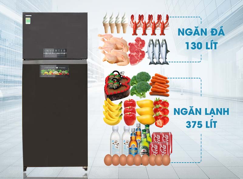 Tủ lạnh Toshiba GR-HG55VDZ XK sở hữu dáng vẻ tinh tế với những đường nét độc đáo