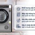 Máy sấy thông hơi Aqua 8 kg AQH-V800H.SS