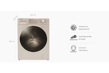 Máy giặt AQUA lồng ngang 8.5kg AQD-D850E.N