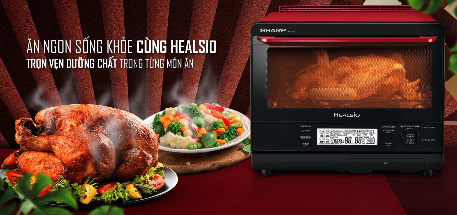 ax-1700vnr-5-min Lò vi sóng hơi nước siêu nhiệt Sharp AX-1700VN(R) 31 lít