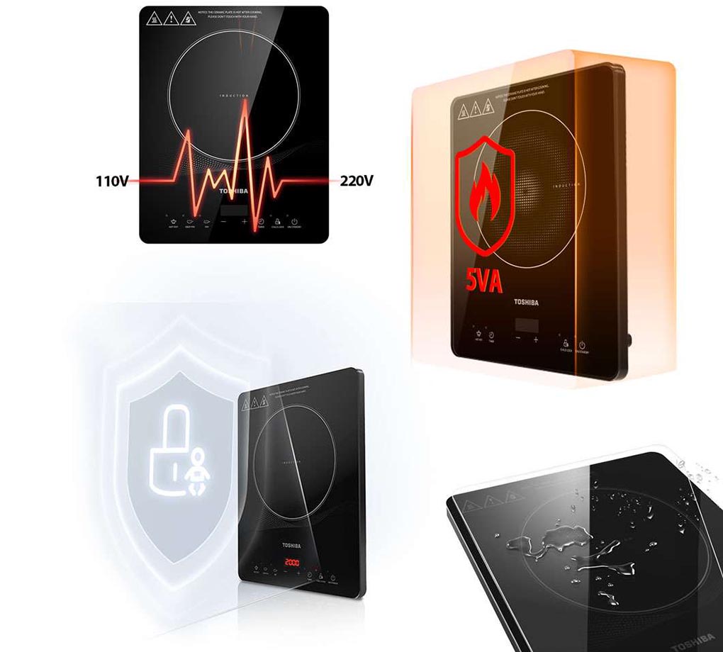 Bếp điện từ Toshiba IC-20R1SV có các tính năng an toàn