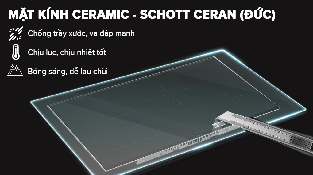 Bếp từ 4 vùng nấu lắp âm Bosch PXE875DC1E - Thiết kế