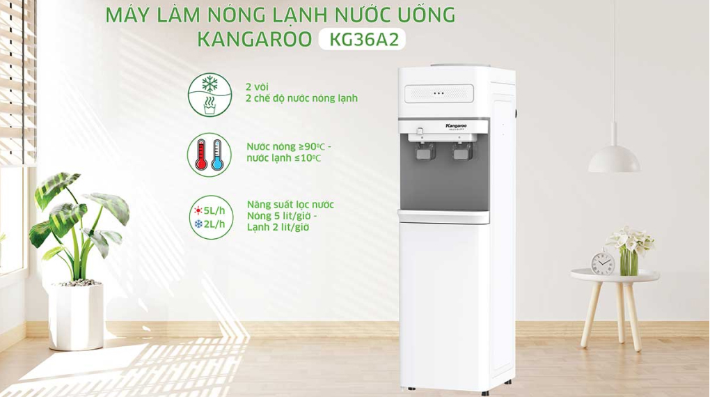 Cây nước nóng lạnh Kangaroo KG36A2 - thiết kế Cây nước nóng lạnh Kangaroo KG36A2
