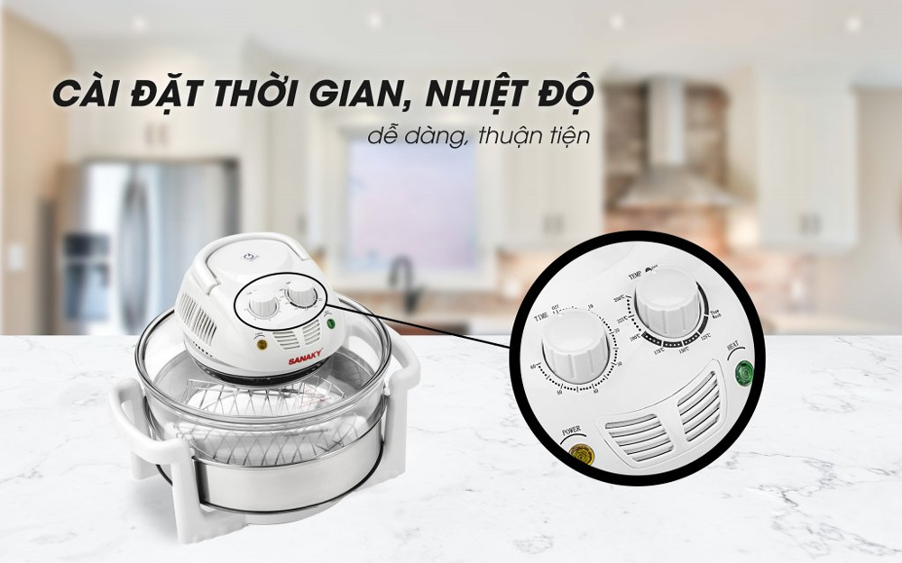 Núm vặn điều chỉnh thời gian, nhiệt độ lò nướng Sanaky VH-158T
