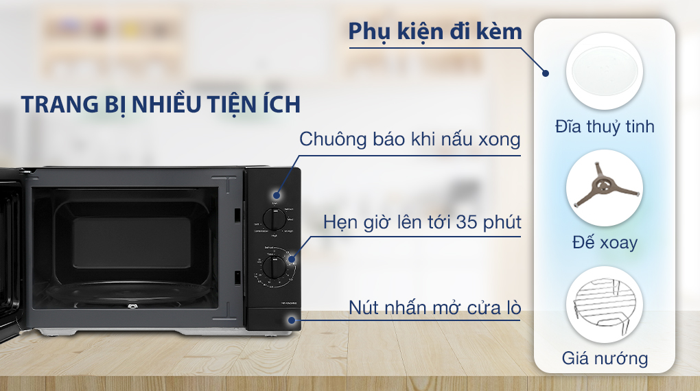 Lò vi sóng có nướng Panasonic NN-GM34NBYUE 24 lít - Tiện ích