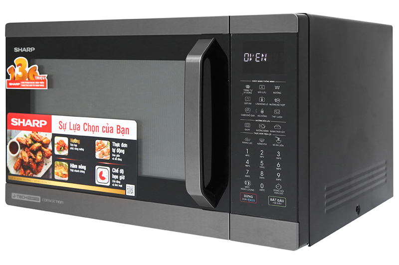Thiết kế đẹp - Lò vi sóng Sharp R-C932XVN-BST Lò vi sóng có nướng Sharp R-C932XVN-BST 32 lít
