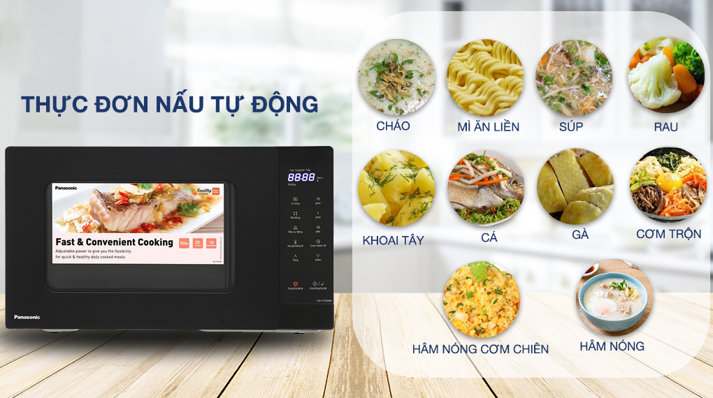 Lò vi sóng Panasonic NN-ST34NBYUE 25 lít - Thực đơn nấu tự động