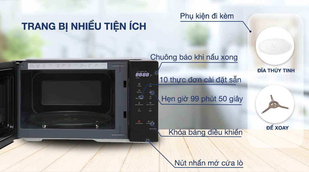 Lò vi sóng Panasonic NN-ST34NBYUE 25 lít - Tiện ích