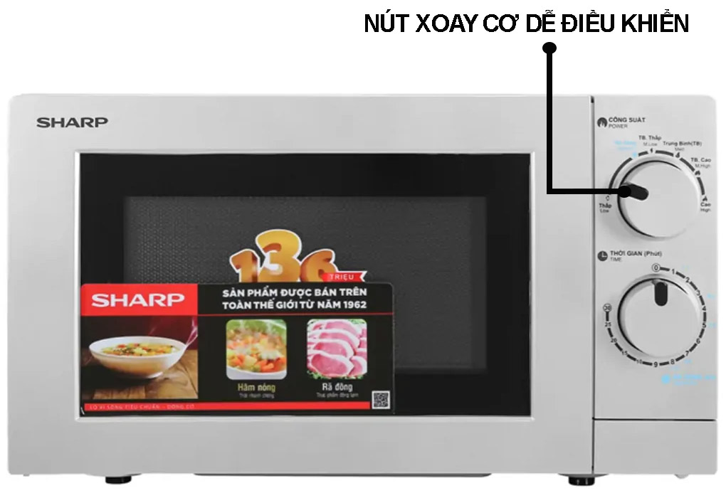 Bộ phận điều khiển của lò vi sóng Sharp R-207VN-SL 20 lít