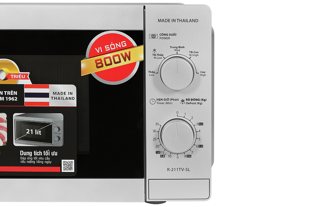 Lò vi sóng Sharp R-211TV-SL 21 lít - Bảng điều khiển