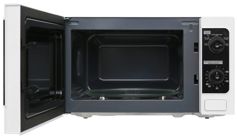 Cửa lò bằng kính cao cấp, sang trọng, khoang lò bằng thép không gỉ bóng sáng - Lò vi sóng Toshiba ER-SM20(W1)VN 20 lít Khoang lò - Lò vi sóng Toshiba ER-SM20(W1)VN 20 lít