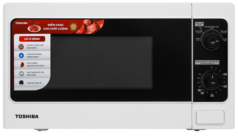 Kích cỡ nhỏ gọn, thiết kế đơn giản, hiện đại, dung tích 20 lít - Lò vi sóng Toshiba ER-SM20(W1)VN 20 lít Dung tích - Lò vi sóng Toshiba ER-SM20(W1)VN 20 lít