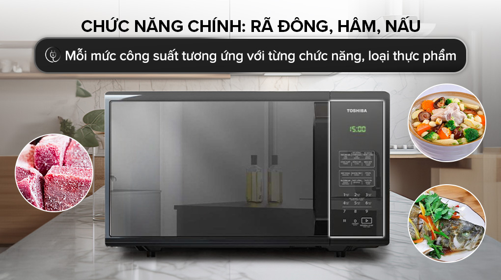 Lò vi sóng Toshiba MM-EM25PE(BM) 25 lít - Chức năng chính