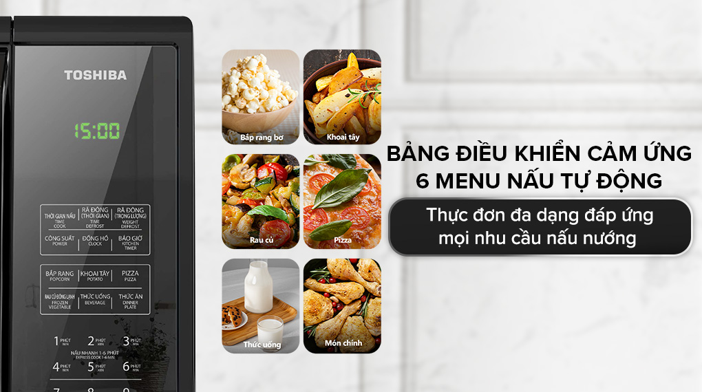 Lò vi sóng Toshiba MM-EM25PE(BM) 25 lít - Bảng điều khiển