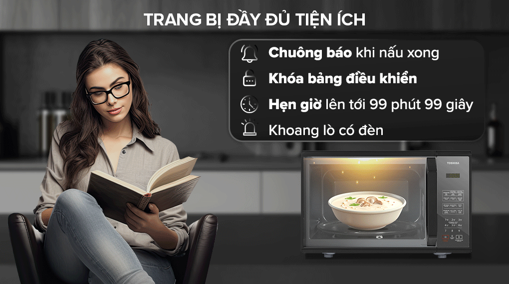 Lò vi sóng Toshiba MM-EM25PE(BM) 25 lít - Tiện ích