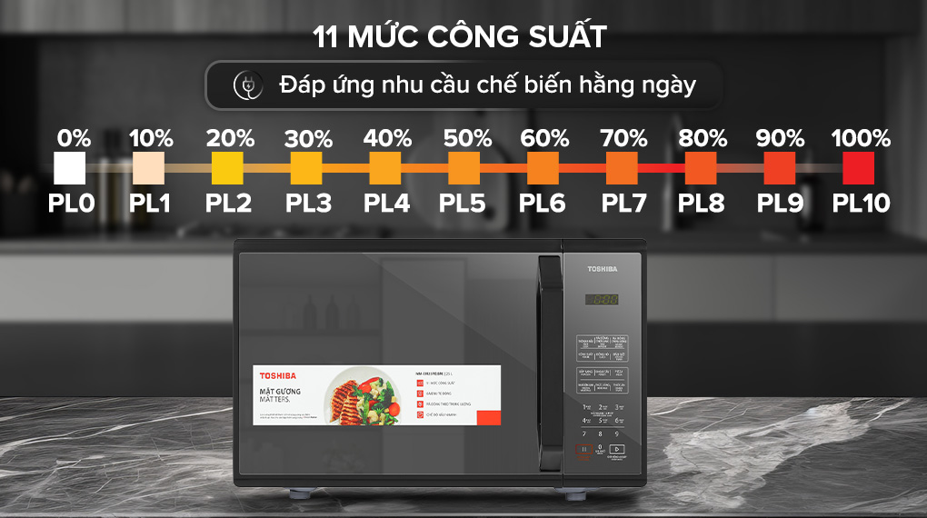 Lò vi sóng Toshiba MM-EM25PE(BM) 25 lít - 11 mức công suất
