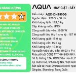 Máy giặt sấy Aqua Inverter giặt 15 kg - sấy 10 kg AQD-DH1500G PP